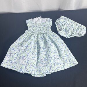 Maggie & Zoe Floral Dress with Bloomers - Blue and Green